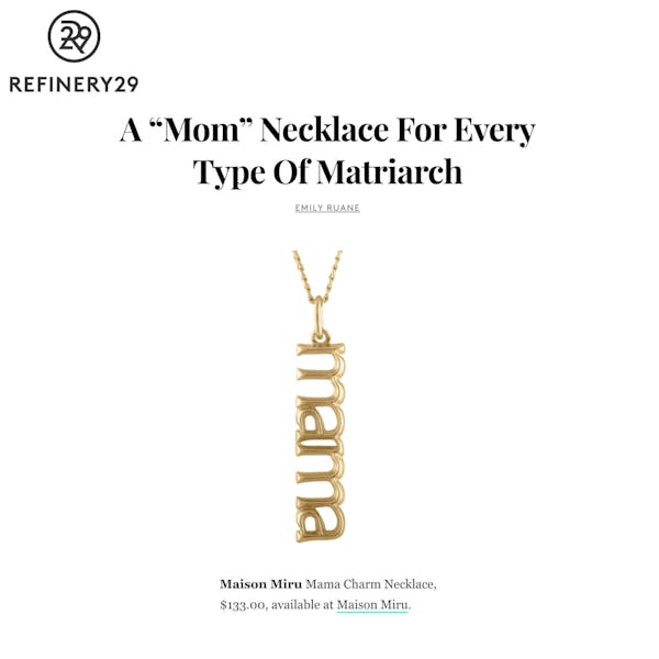 Mama Charm Necklace as seen on Refinery29