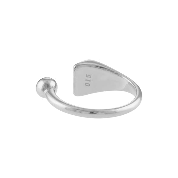 Floating Sphere Signet Ring in Silver