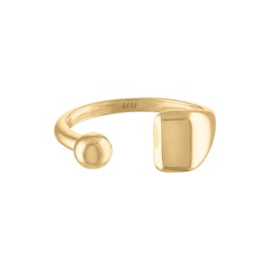 Floating Sphere Signet Ring in Gold