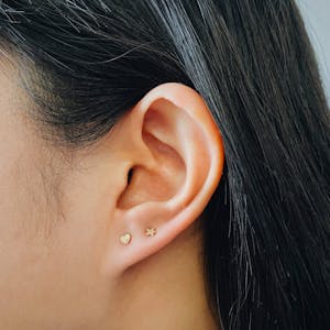 Classic Star Nap Earrings in Gold on model