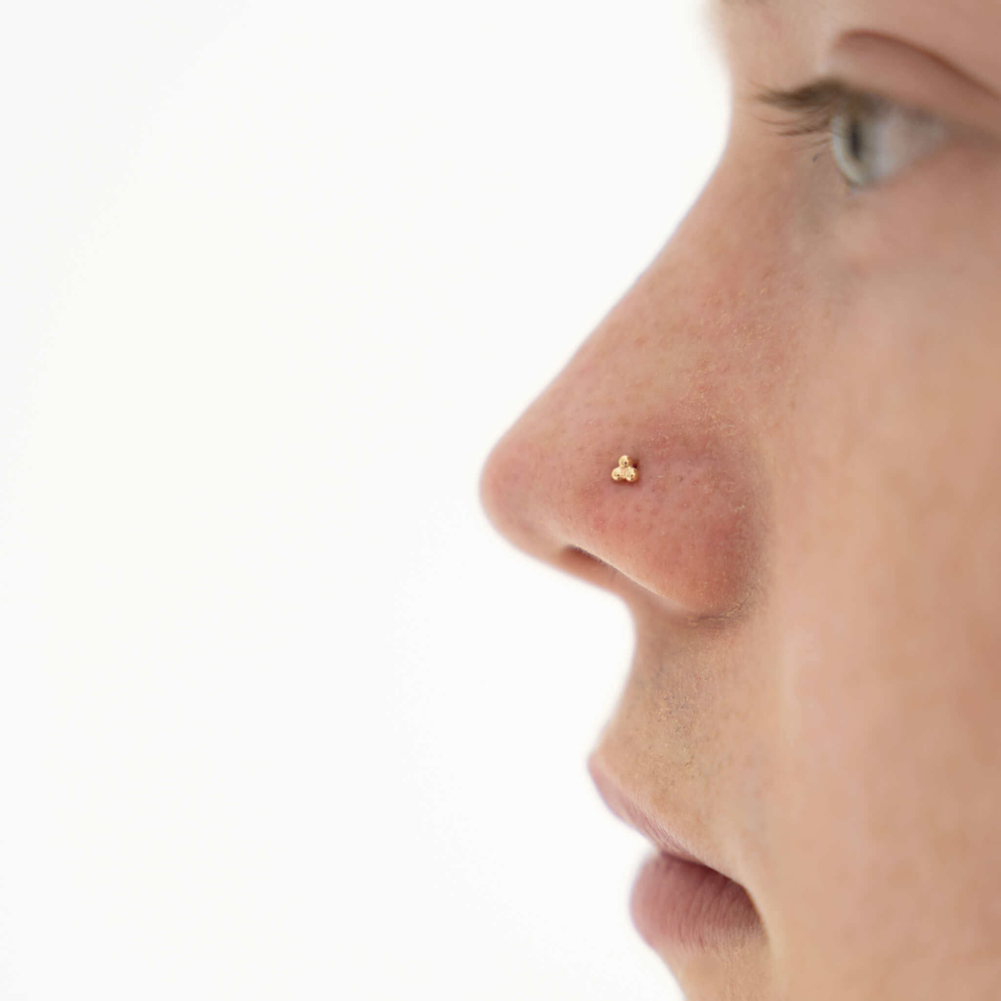 14K Solid Gold Nose Ring - Bone Type